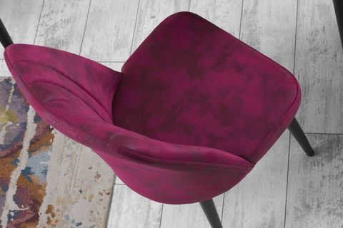 MYMASSA POLO SANDALYE, SİYAH AHŞAP AYAK,  PEMBE MİLAS