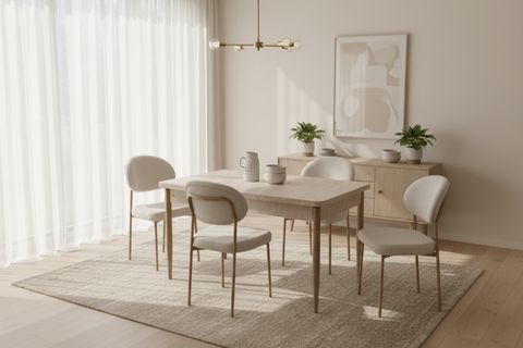 KELEBEK MASA, DAMLA SANDALYE TAKIMI, TRAVERTEN, 130X80