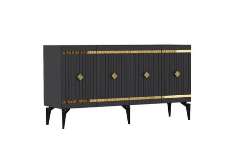 LENORA KONSOL, ANTRASİT ALTIN, 150 CM