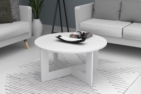 KATİ ORTA SEHPA, BEYAZ, 80 CM