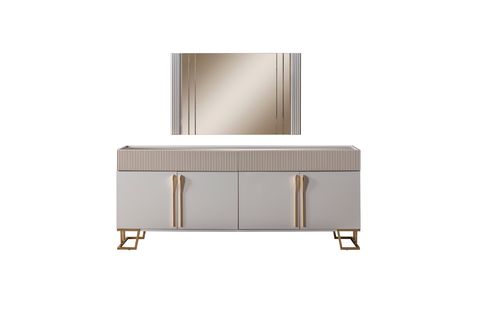 NERO GOLD YEMEK ODASI KONSOL AYNASI