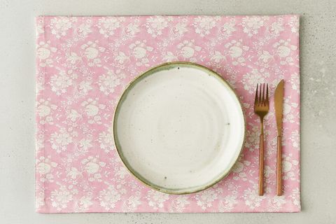 PEMBE BOTANİCA NOSTALJİ PAMUKLU DÖRT ADET AMERİKAN SERVİSİ