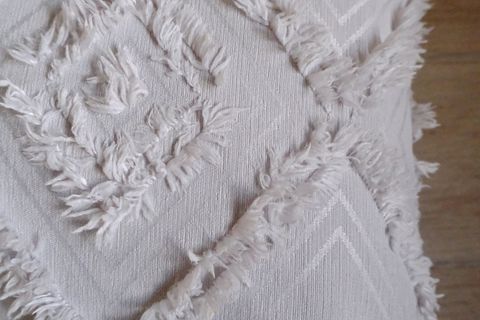 BOHEM DESENLİ PÜSKÜLLÜ PAMUK KIRLENT KILIFI, GRİ