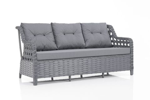 EREN RATTAN PUFLU 3+1+1 BAHÇE BALKON TAKIMI, ANTRASİT