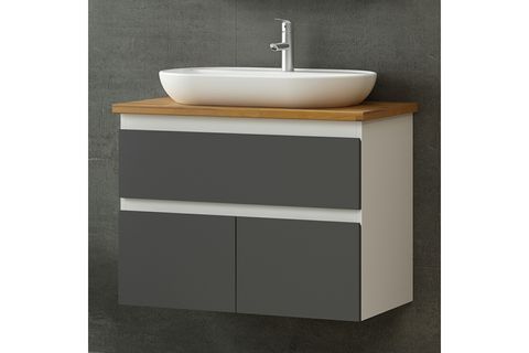 NİKA BANYO DOLABI ALT 85CM AS2K1Ç TZG BEYAZ ANTRASİT