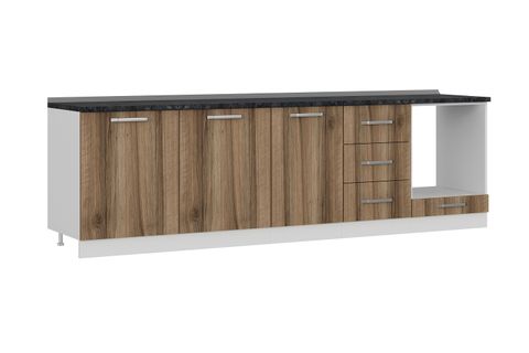 MİNAR 280 CM MUTFAK DOLABI BEYAZ DORE 280-D3-ALT MODÜL