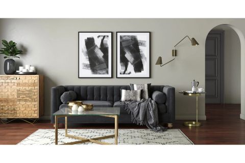 KİPLİNG METAL CAM ORTA SEHPA, PİRİNÇ ESKİTME