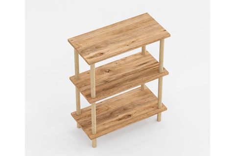 BUKİ DEKORATİF AHŞAP AYAKLI KİTAPLIK, 3 RAFLI, ÇAM