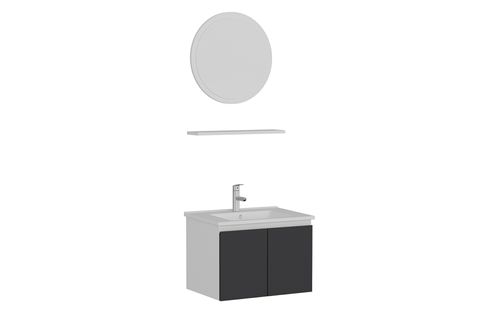 NİKA BANYO DOLABI 65CM AS2K 1YA1R ETJ BEYAZ ANTRASİT