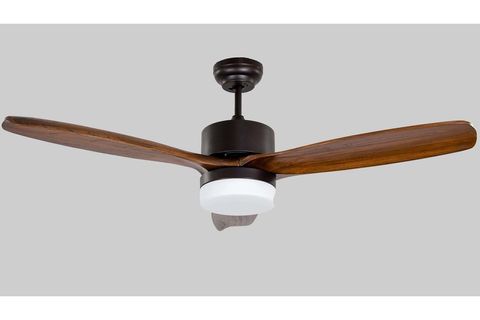 ALSANFAN MODERN AYDINLATMALI TAVAN VANTİLATÖRÜ, UZAKTAN KUMANDALI,  KOYU KAHVERENGİ, 132 CM