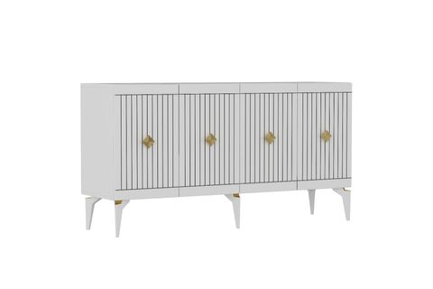 MİDAS KONSOL, BEYAZ ALTIN, 150 CM