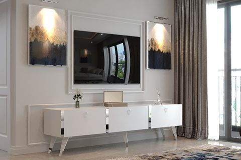 OPTİMA TV SEHPASI, BEYAZ