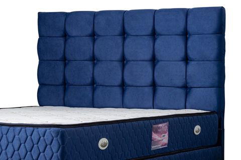 DUKE LUX NEW BAZA BAŞLIK VE DELUXE YATAK SETİ, LACİVERT, 180X200