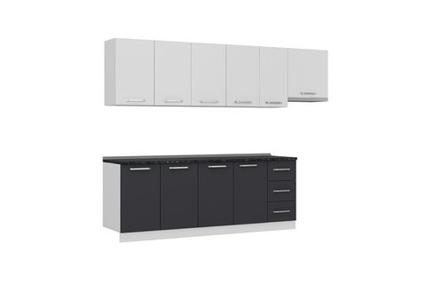 MİNAR ECE 280 CM MUTFAK DOLABI BEYAZ ANTRASİT 280-A10