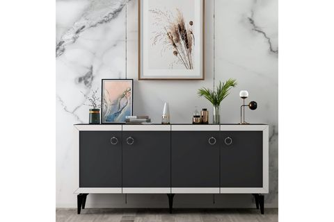 SELEN KONSOL, 4 KAPAKLI, ANTRASİT BEYAZ