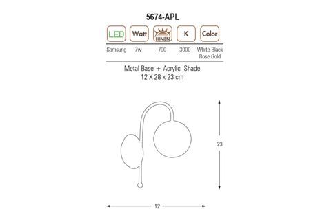ÖZCAN AYDINLATMA KARTOPU APLİK ROSE GOLD