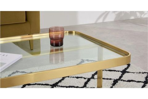 AULA DİKDÖRTGEN ORTA SEHPA GOLD PİRİNÇ