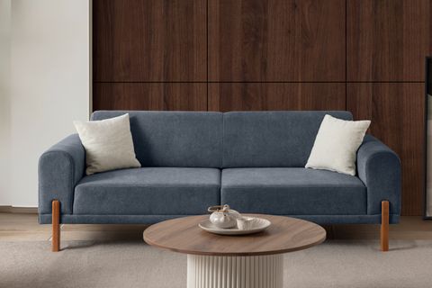 HAMBURG PLUS SIRT MEKANİZMALI ÜÇLÜ KOLTUK, MAVİ