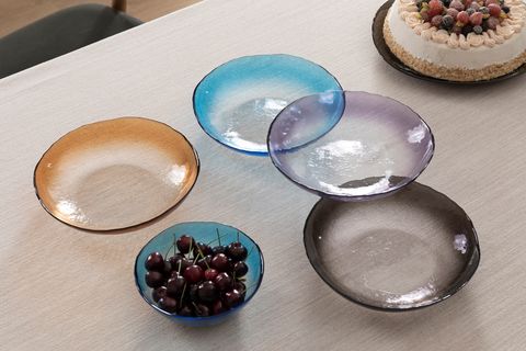 KİTCHEN ESSENTİALS ALTHEA CAM ÇUKUR YEMEK TABAĞI 21 CM, MOR
