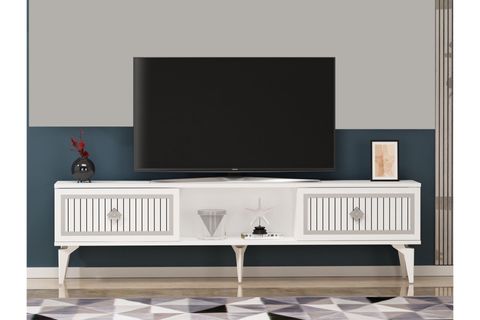 NİL TV SEHPASI, ALT MODÜL, BEYAZ GÜMÜŞ