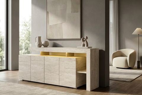 LUMA LEDLİ KONSOL TRAVERTEN DESEN, 192 CM