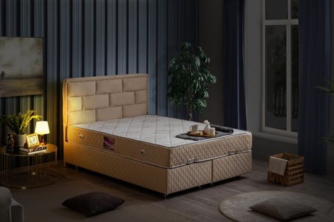 DİEGO NEW BAZA BAŞLIK VE YATAK SETİ, BEJ, 140X190