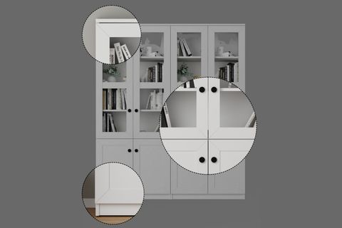 LİSA VİTRİN ÇOK AMAÇLI DOLAP, 8 KAPAKLI, BEYAZ