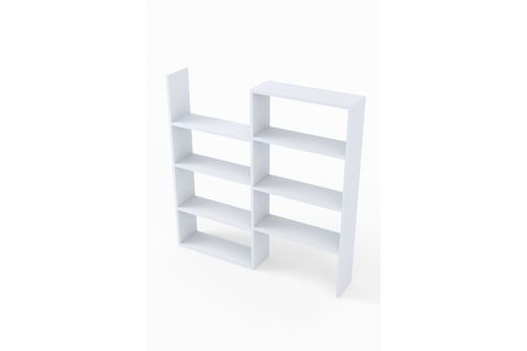 CREA MODÜLER KÖŞE KİTAPLIK, 8 RAFLI, BEYAZ
