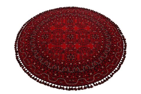 ZAGROS KIRMIZI 02 YUVARLAK ETNİK DESENLİ HALI, 155X155