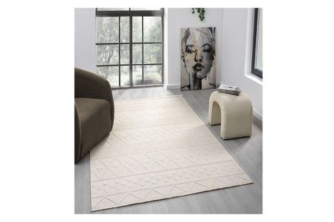 LARA İSKANDİNAV DOKUMA BUKLELİ MAKİNE HALISI, KREM, DS620,  200X290