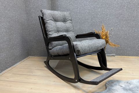 KONTES SALLANAN SANDALYE, KETEN GRİ, WENGE SİYAH