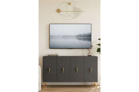 SALKIM KONSOL VE TV SEHPASI ANTRASİT GOLD 120 CM KA1217AG