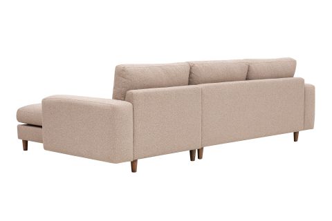 MERLİN MİNİ KÖŞE KOLTUK, CEVİZ AYAK, KALIN KOL, RECYCLED KUMAŞ, CAPPUCİNO