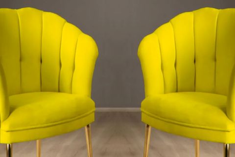 HOMERAY PAPATYA MODEL 1+1 ÇAY SETİ KOLTUK TEKLİ BERJER SARI