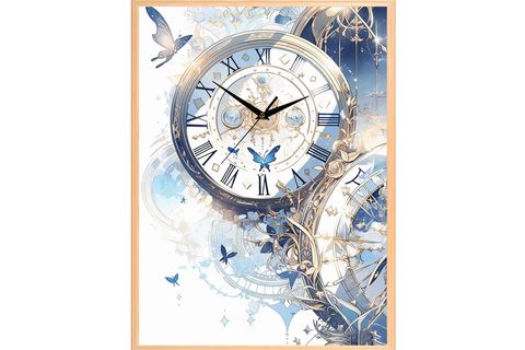 FRANK RAY MAVİLİM ÇERÇEVELİ DUVAR SAATİ, 50X70