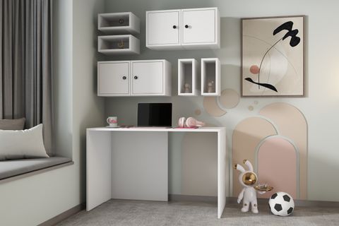 MODÜLER ÇALIŞMA MASASI, DUVAR DOLAPLI ETÜT SETİ