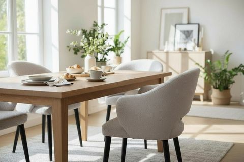 SENTO SANDALYE, SİYAH AYAK, ŞÖNİL KUMAŞ