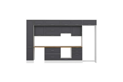 ALVİNKA 380X240 CM KLASİK MEBRAN MUTFAK DOLABI, MBB E80B40S60 1 MEBRAN ANTRASİT SUNTALAM