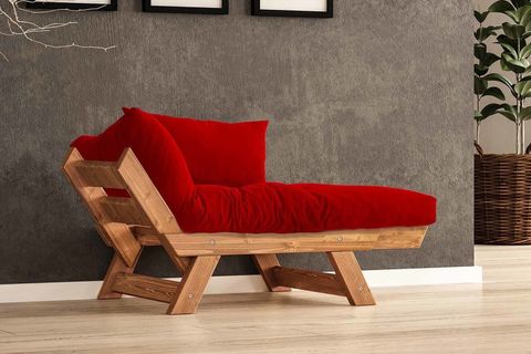 WOODESK ADALAR MASİF AHŞAP BERJER, TİK-KIRMIZI RENK, CPT8155-140