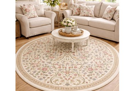 RENKLİ ÇİÇEKLER DOKUMA TABAN HALI, 594 YNG 120X120 CM