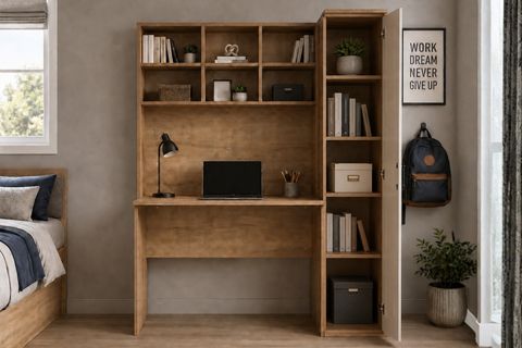 MERİSA TEK KİTAPLIKLI ÇALIŞMA MASASI, CEVİZ
