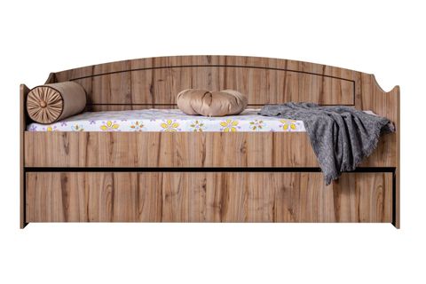 AKASYA YAVRULU KARYOLA, CEVİZ, 90X200