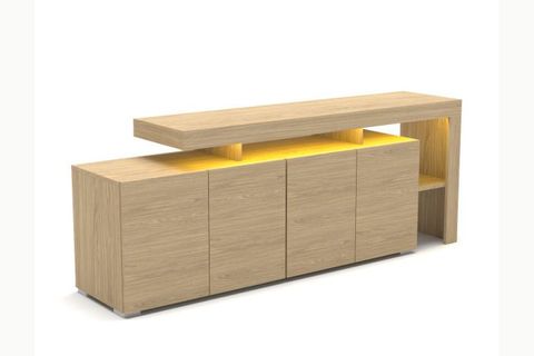 LUMA LEDLİ KONSOL TV ÜNİTESİ,  AÇIK MEŞE DESEN, 192 CM