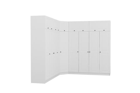 KALE MENTEŞELİ DOLAP, 6+ KAPAKLI, BEYAZ, 235 CM