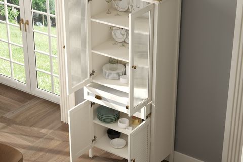 VALENA KONSOL ÇOK AMAÇLI DOLAP, 2 NERVÜR CAM KAPAK 2 PANJUR KAPAKLI