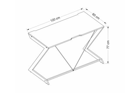 ZONED METAL AYAKLI GAMİNG OYUNCU MASASI, SİYAH