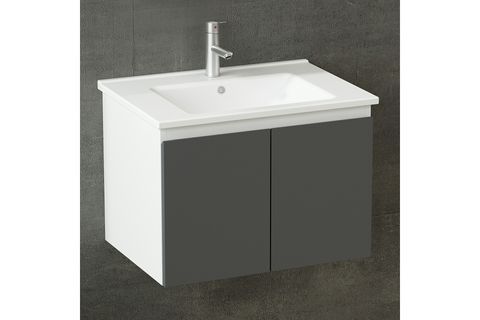 NİKA BANYO DOLABI ALT 65CM AS2K ETJ BEYAZ ANTRASİT