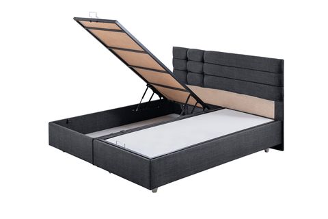 VİYANA BAZA BAŞLIK LETTO YATAK SETİ, ANTRASİT, 150X200