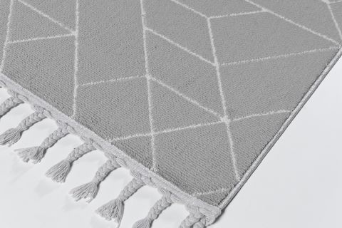 EKO HALI URBAN URB 03 GRİ BEYAZ ETNİK HAV TOZ VERMEZ YUMUŞAK KESME YOLLUK HALI 120X350