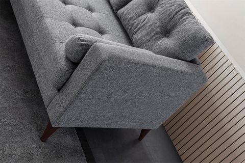 KRAFT MİNDERLİ KETEN KÖŞE KOLTUK, GRİ